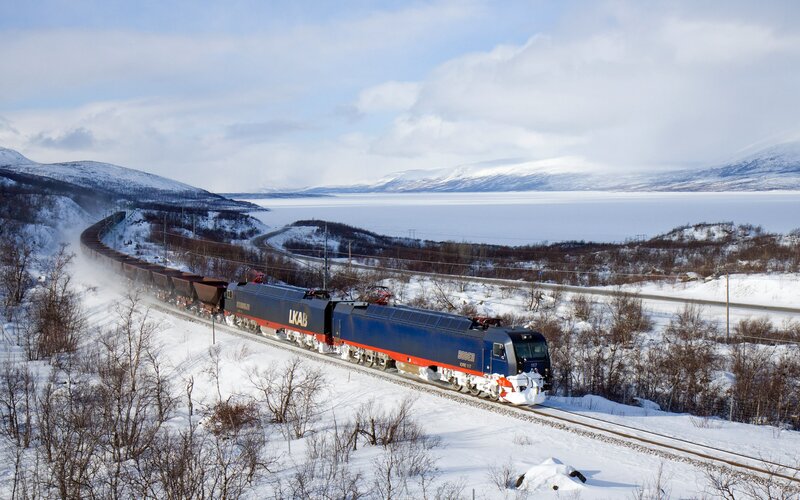 Blue Freight Train — Serene, Winter