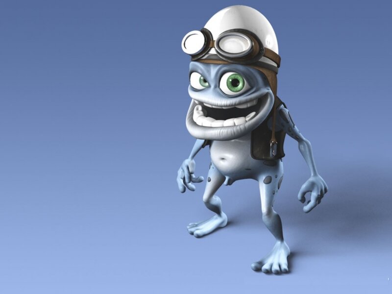 blue frog character with goggles