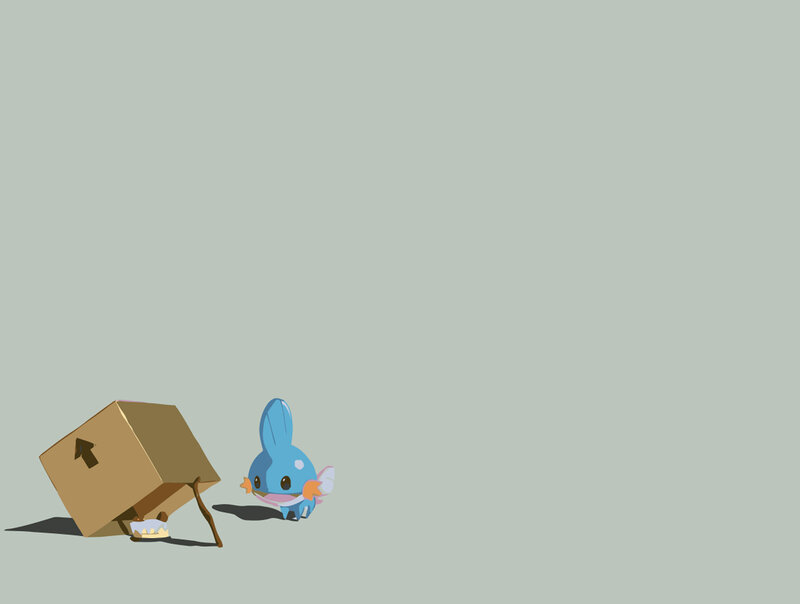 Blue Frog-like Creature — Calm, Digital Art, Cardboard Box, Cake