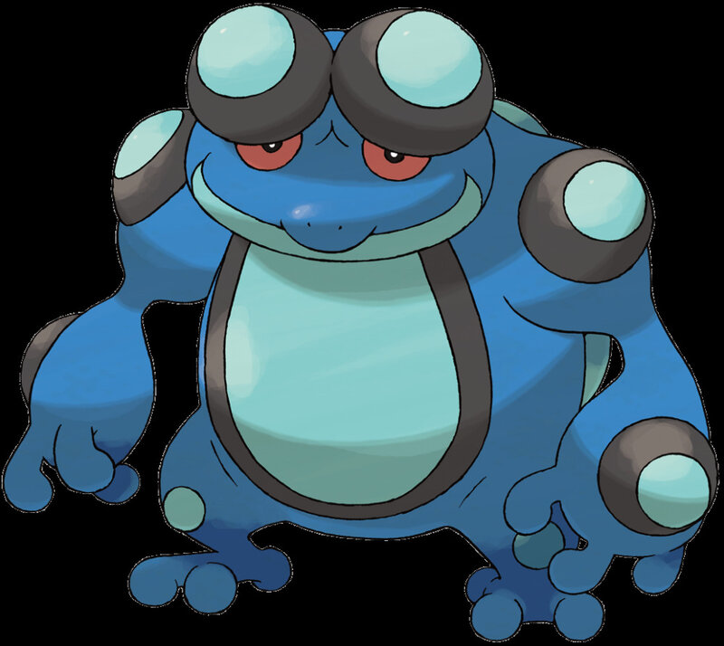 Blue frog-like Pokémon