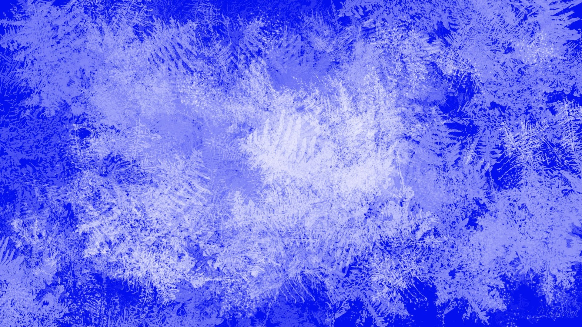 blue frost pattern on glass