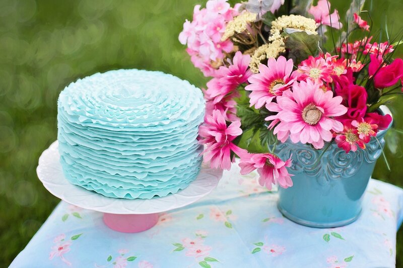 Blue Frosted Cake