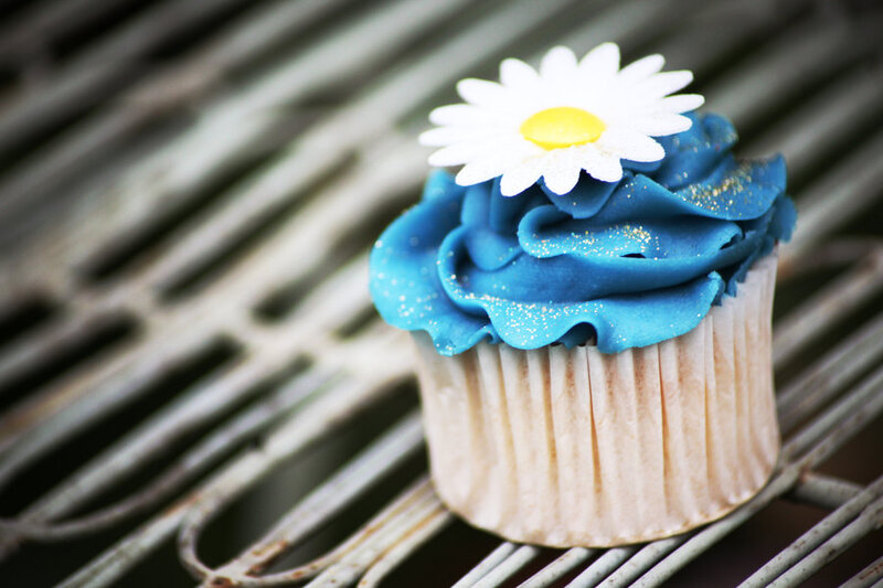 Blue-frosted Cupcake