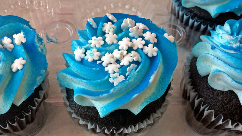 Blue-frosted Cupcakes — Blue