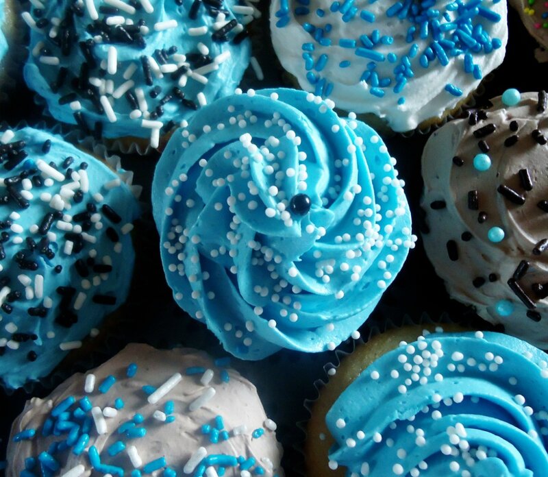 Blue Frosted Cupcakes
