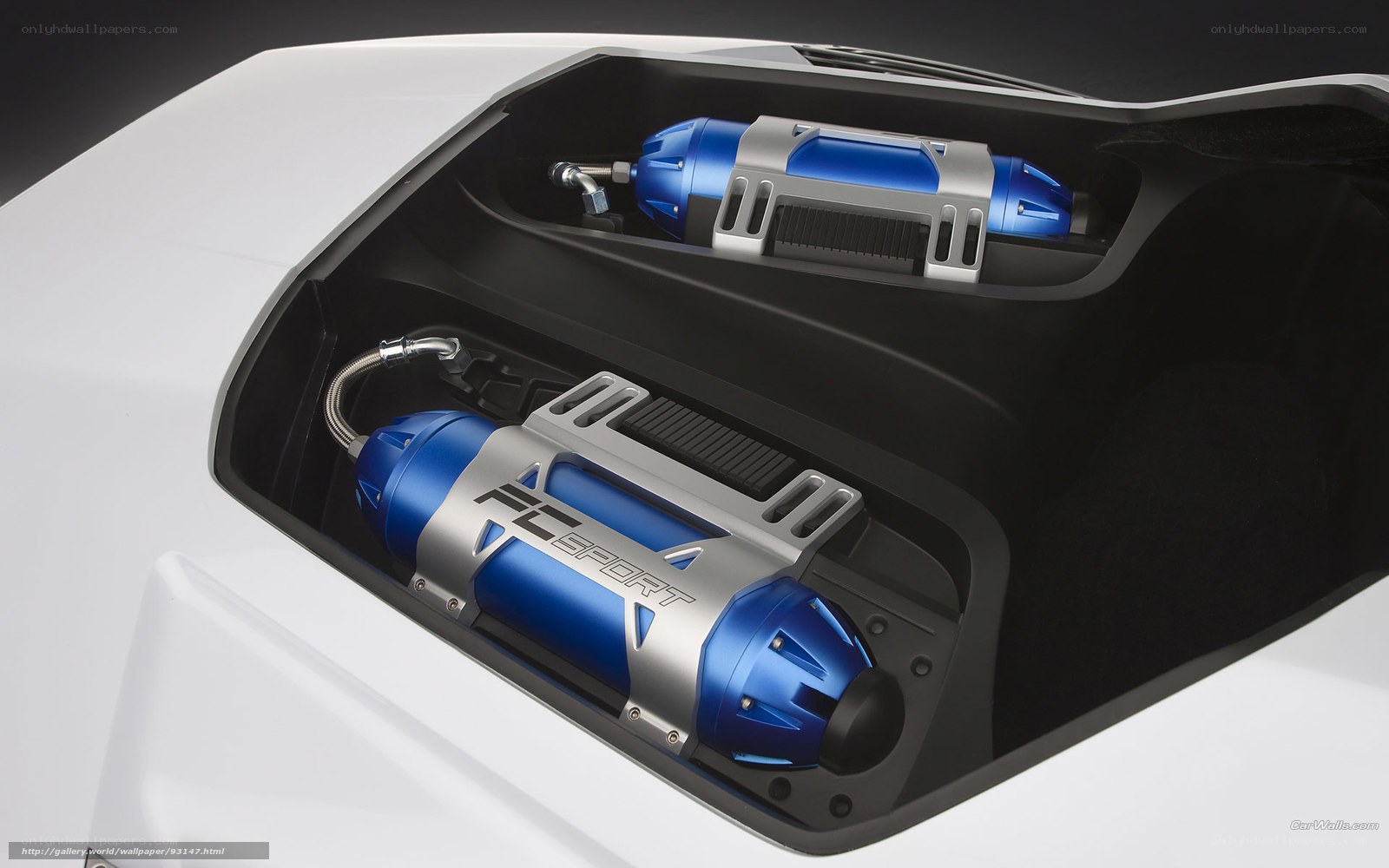 blue fuel cells in car