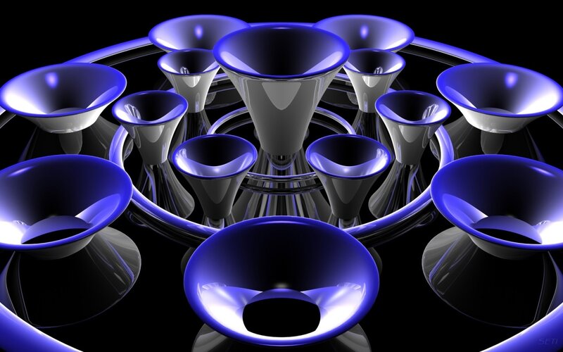 Blue funnel abstract design