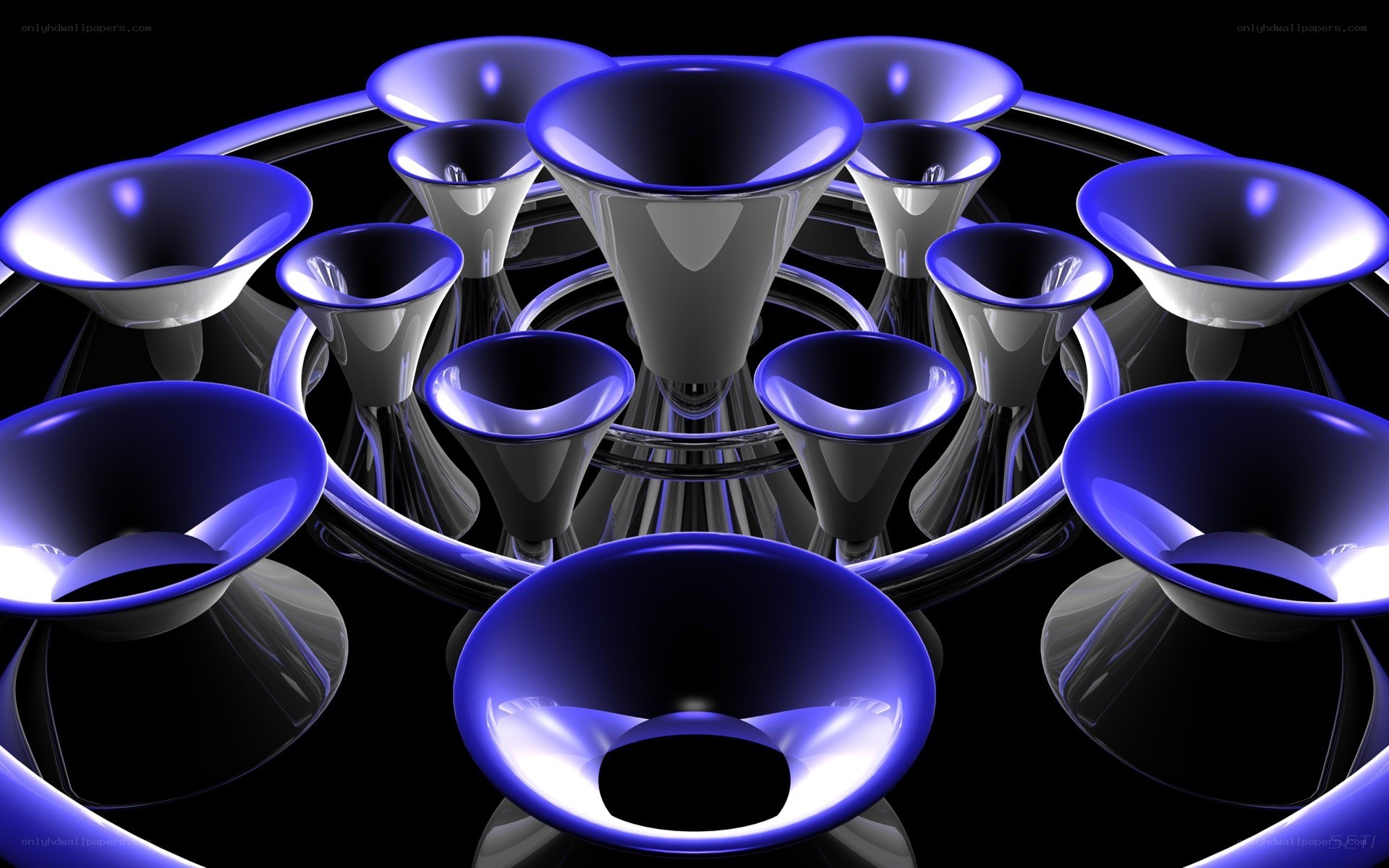 Blue funnel abstract design