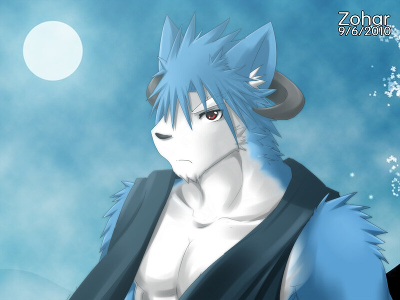 Blue-furred Anthropomorphic Character — Blue