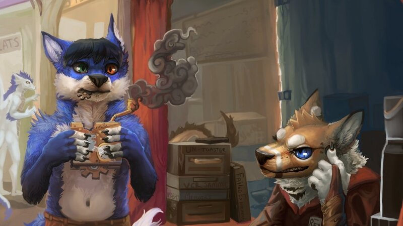 Blue-furred Anthropomorphic Fox