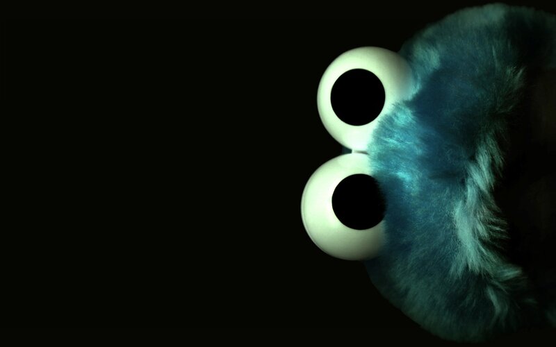 Blue Furry Character — Black, Dramatic