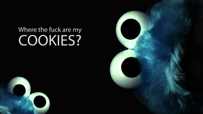 Blue Furry Character — Black