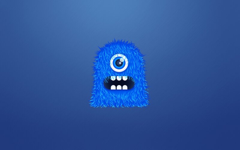blue furry monster character