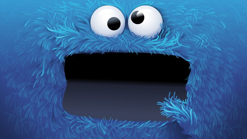 blue furry monster face