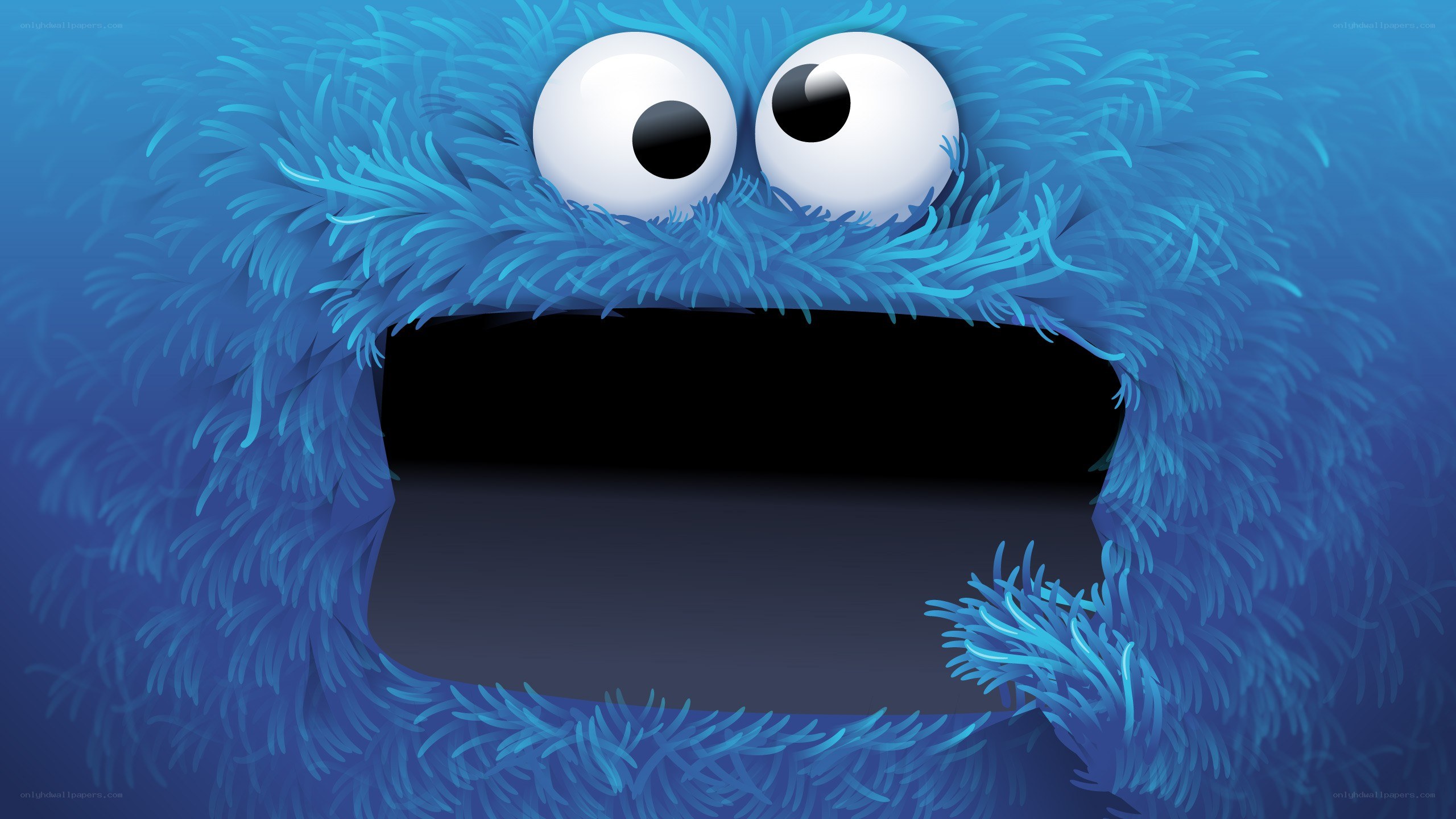 blue furry monster face