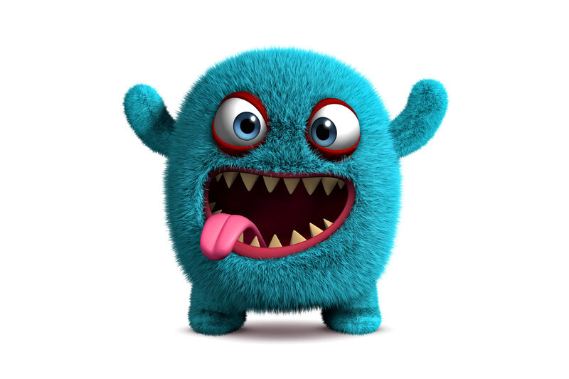 Blue Furry Monster — Playful, 3d Render