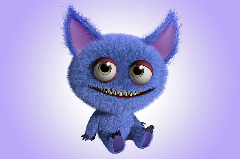 Blue Furry Monster — Purple