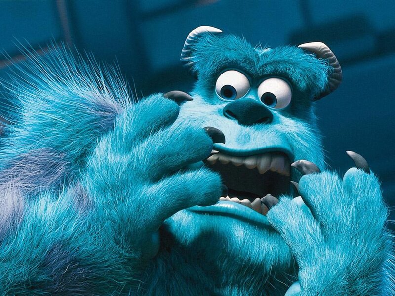 Blue Furry Monster — Surprised