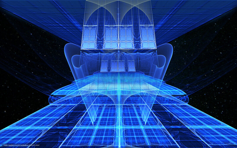 blue futuristic architecture