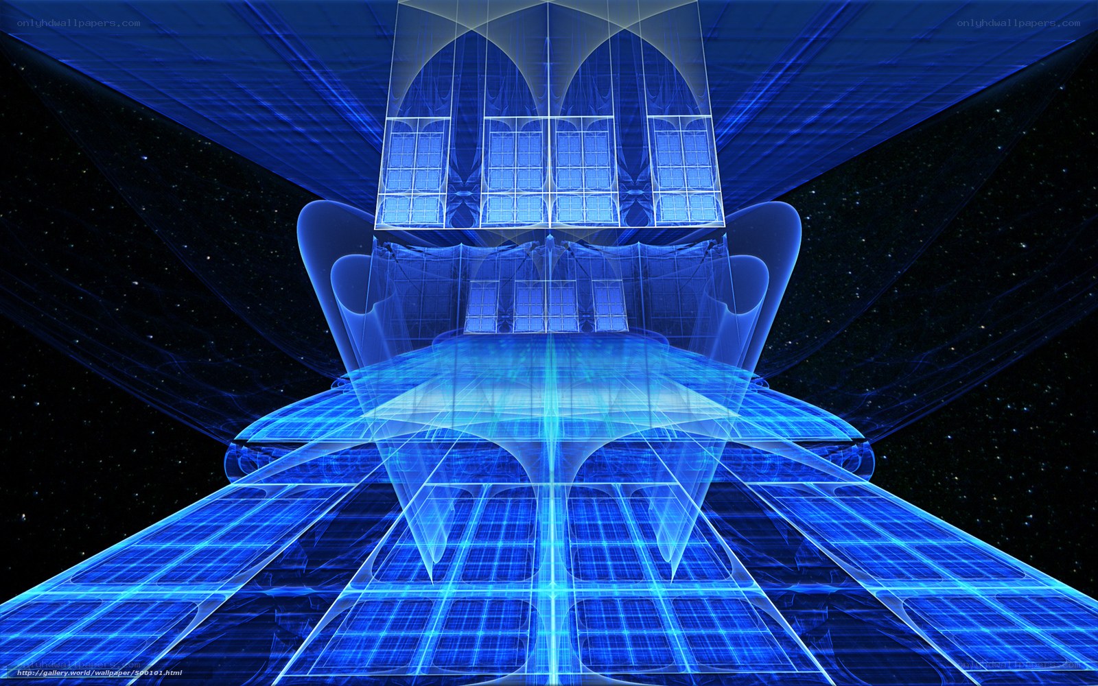 blue futuristic architecture