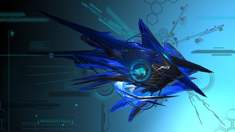 Blue Futuristic Spaceship — Digital Art