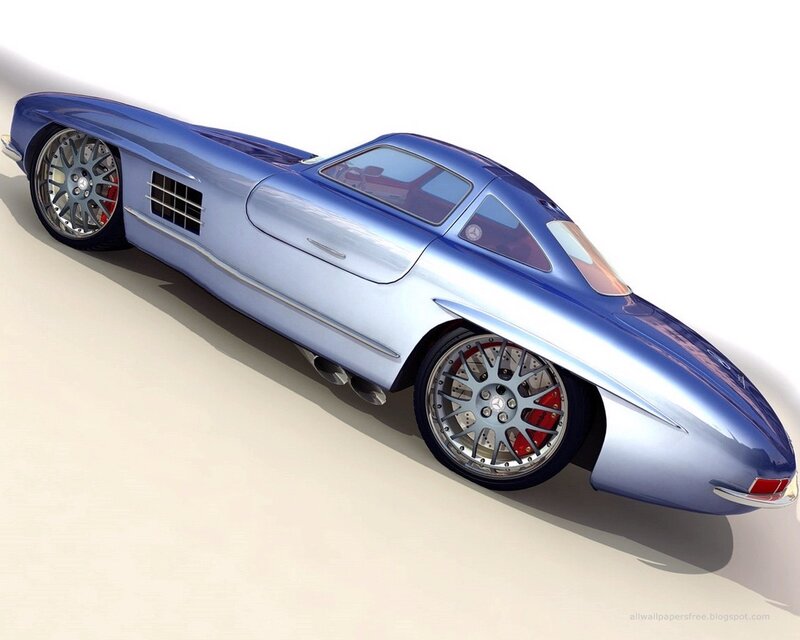 Blue futuristic sports car
