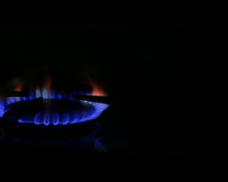 blue gas flame burning