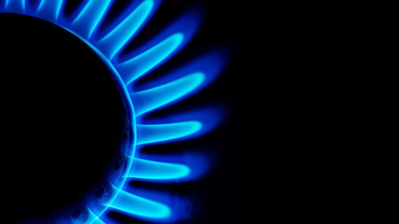 Blue Gas Flame — Dramatic, Photograph