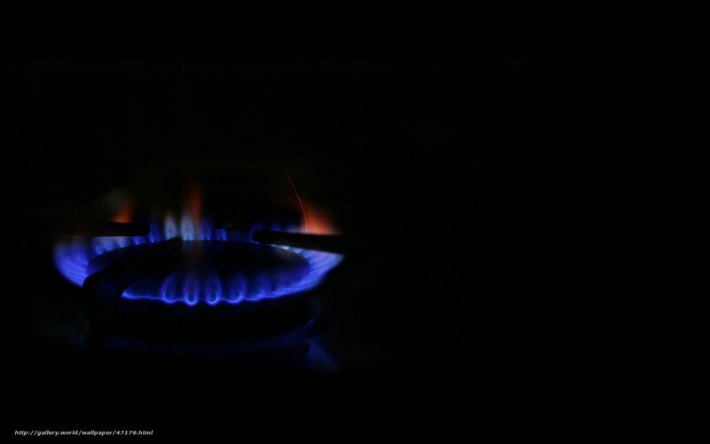blue gas flame on stove
