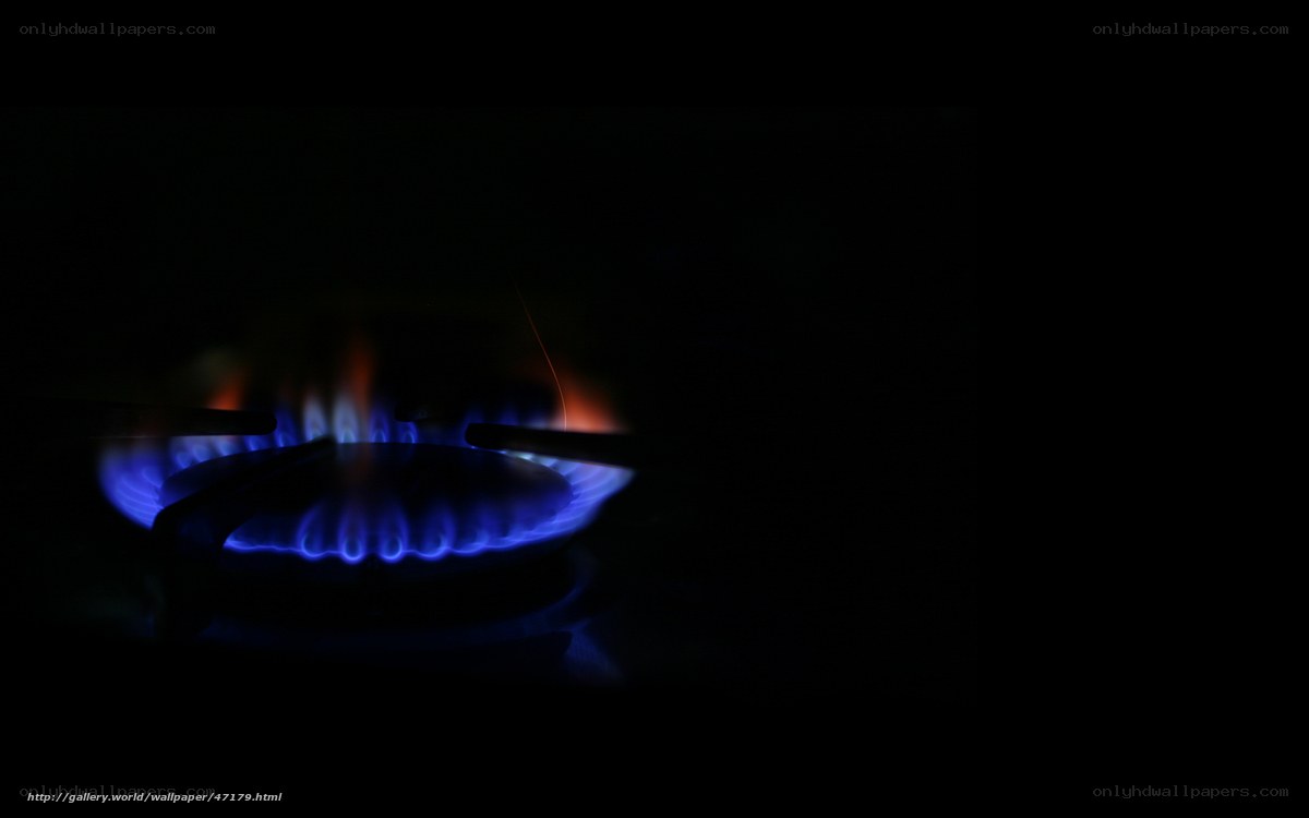 blue gas flame on stove