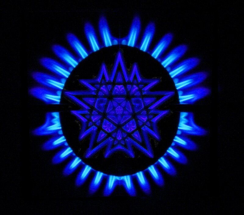 blue gas flame pattern