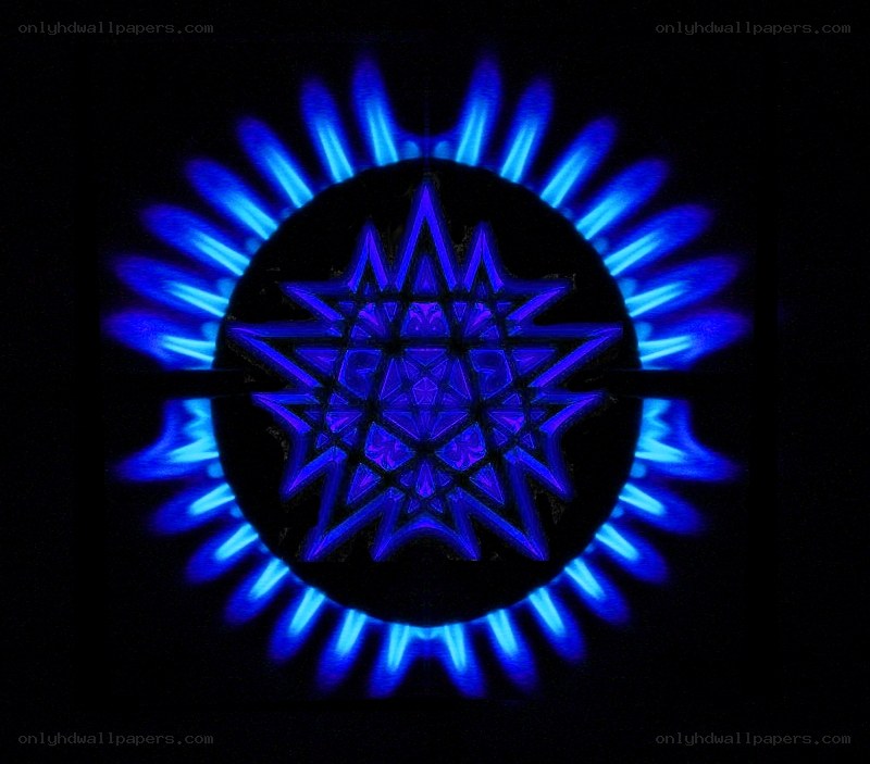 blue gas flame pattern