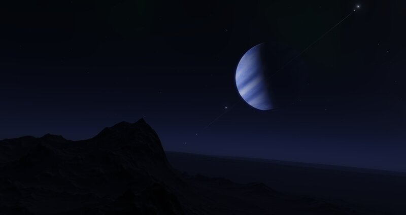 Blue Gas Giant Planet — Dark Blue
