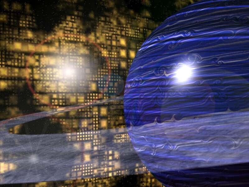 Blue Gas Giant Planet — Dramatic