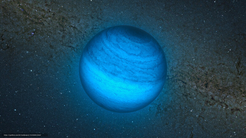 Blue Gas Giant Planet — Serene, Night, Digital Art