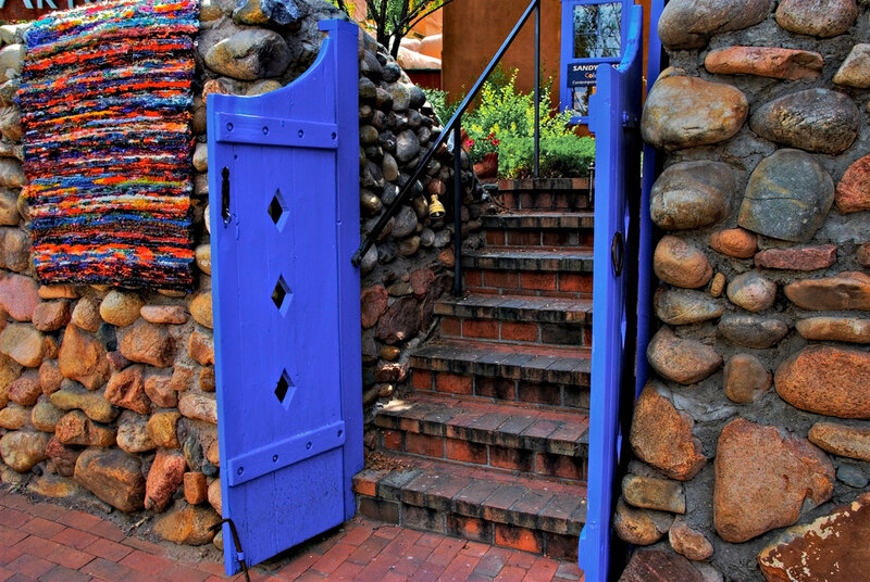 Blue Gate and Stone Steps