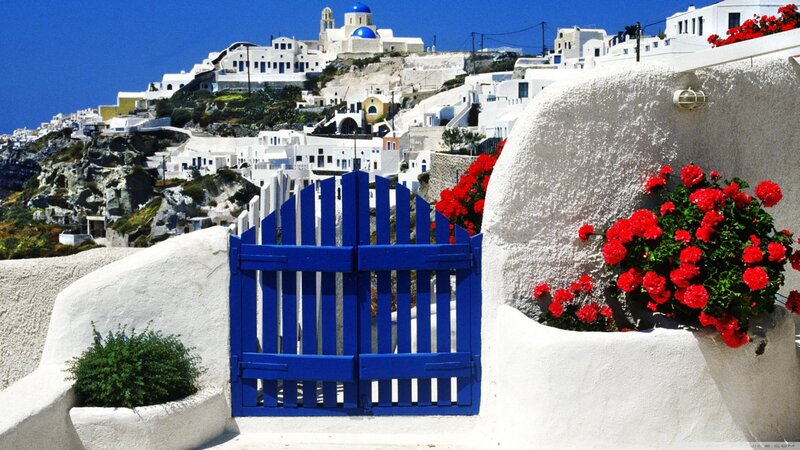 Blue Gate in Santorini