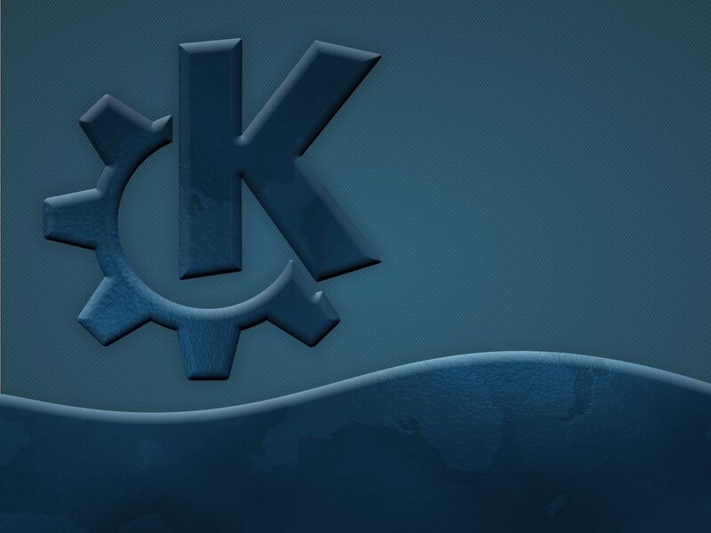 blue gear and letter k logo
