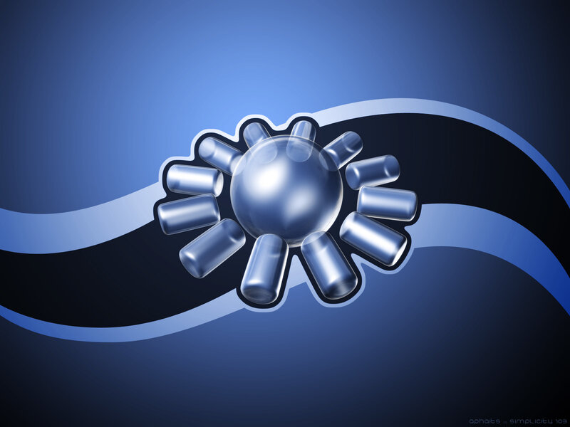 blue gear design on wave background
