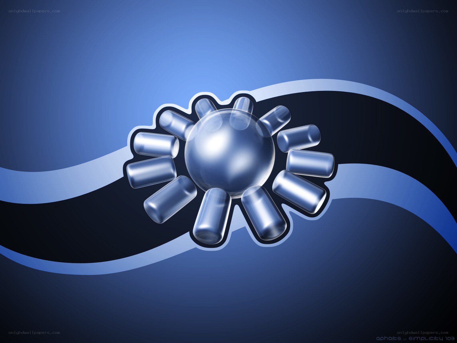 blue gear design on wave background