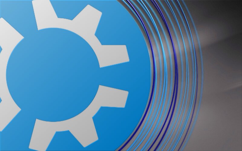 Blue Gear Icon — Neutral