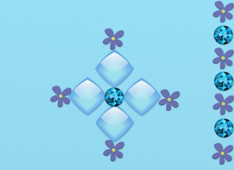 blue gem flower design