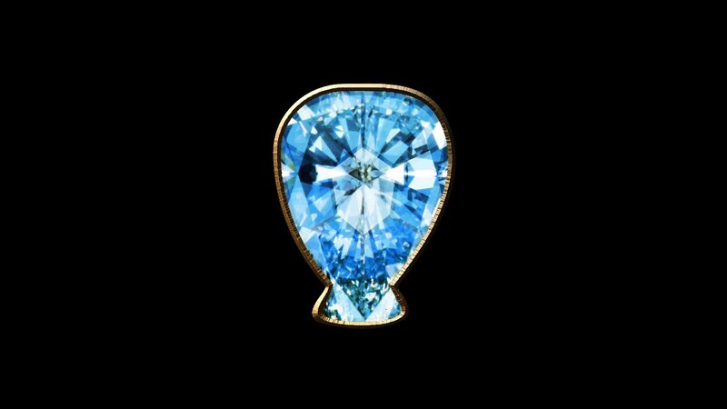 Blue Gemstone Brooch — Dramatic