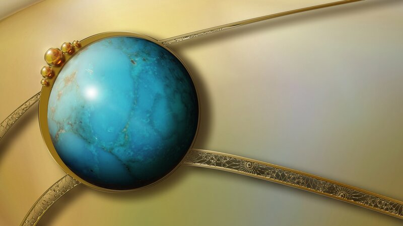 Blue Gemstone Brooch — Serene