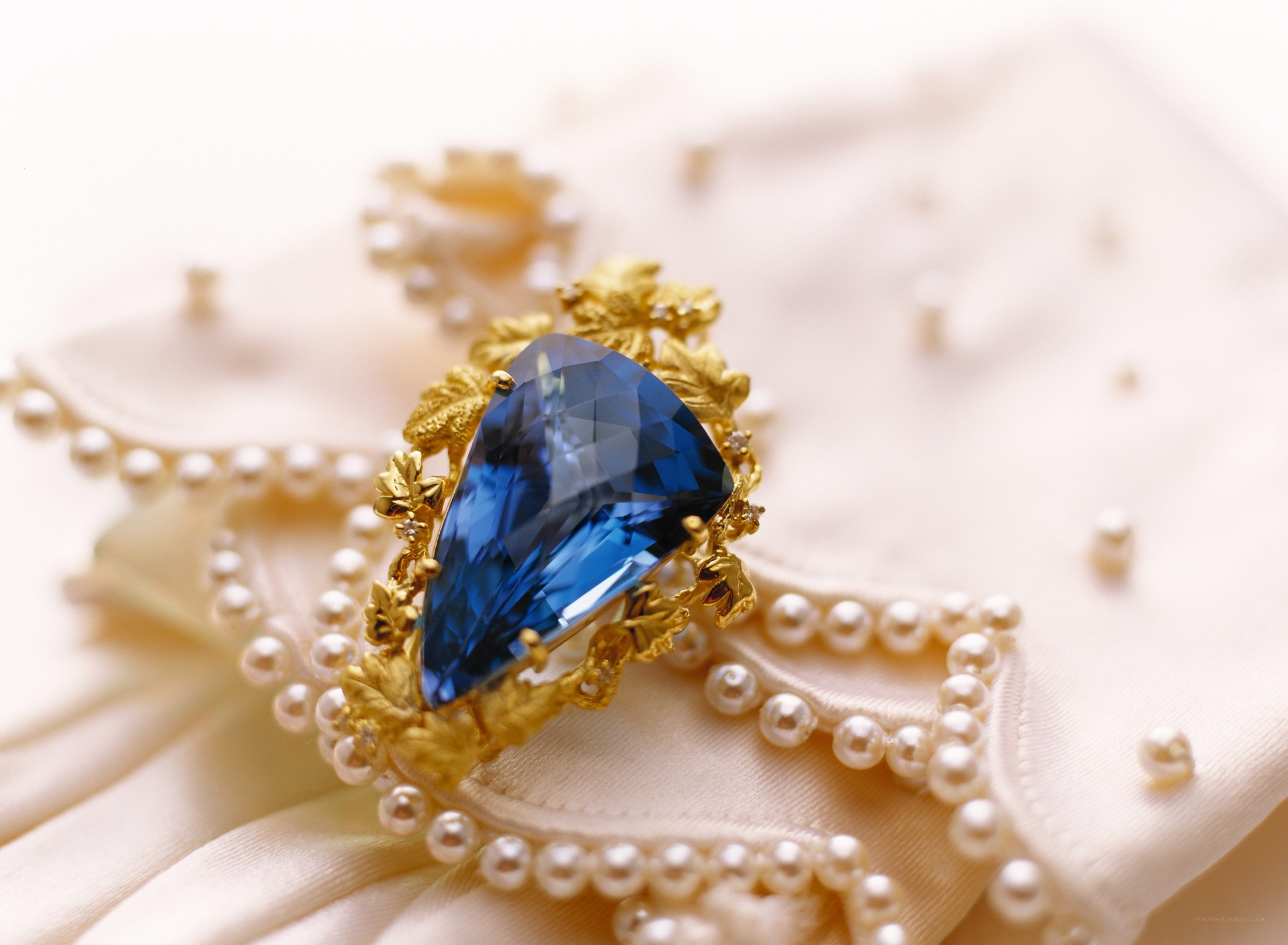blue gemstone brooch