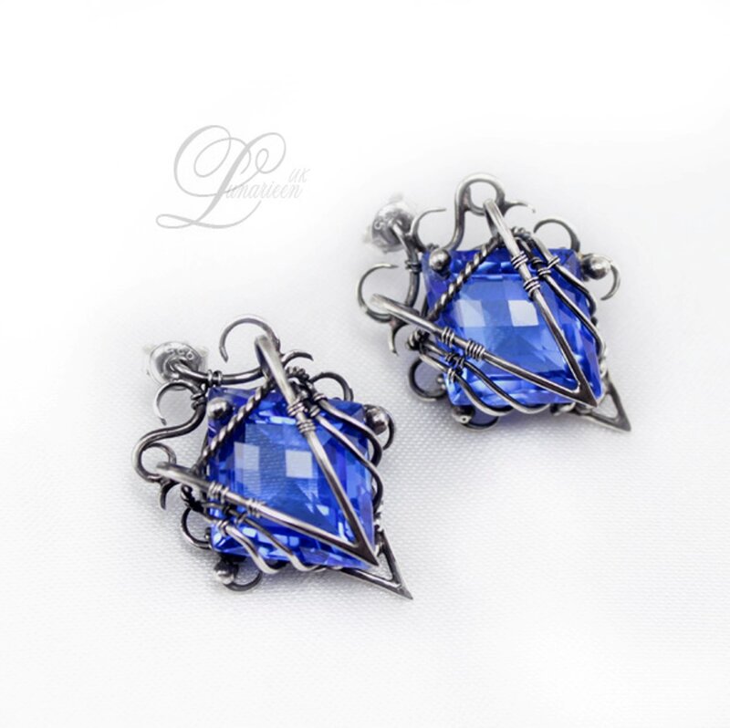 Blue Gemstone Earrings — Elegant