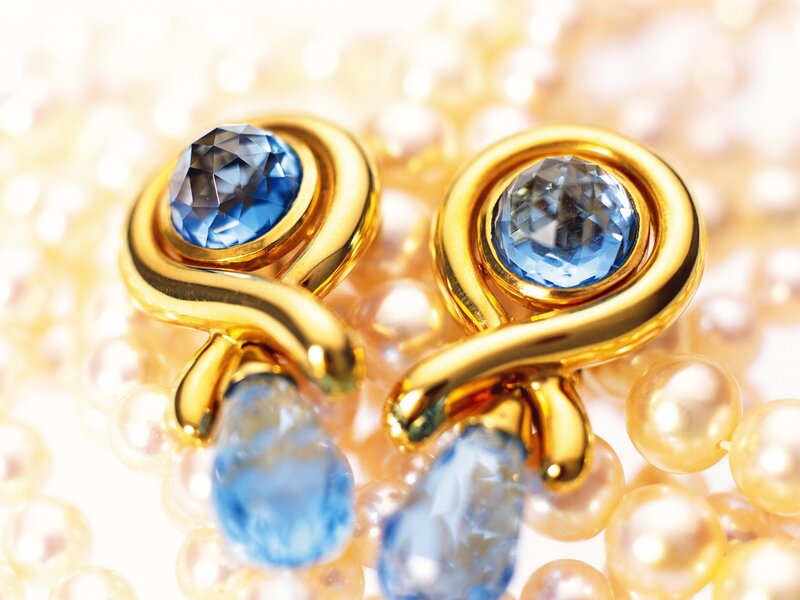 Blue gemstone earrings