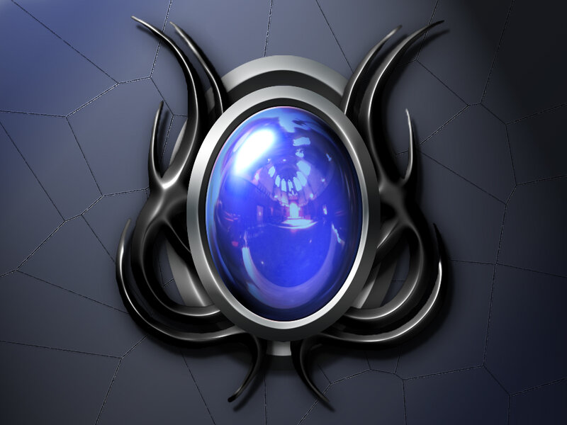 blue gemstone emblem