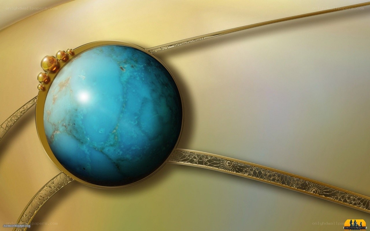 blue gemstone in golden frame