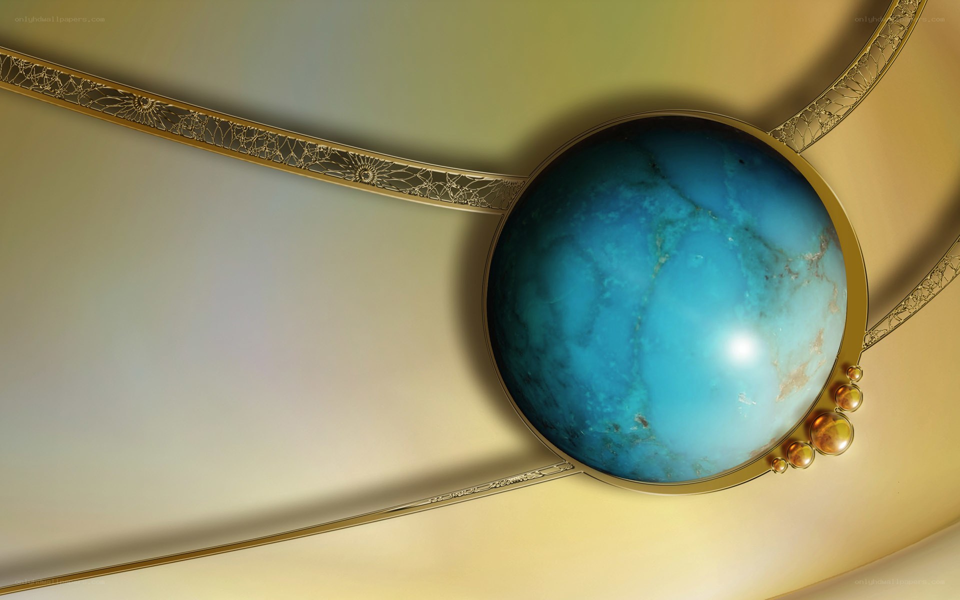 blue gemstone in golden frame